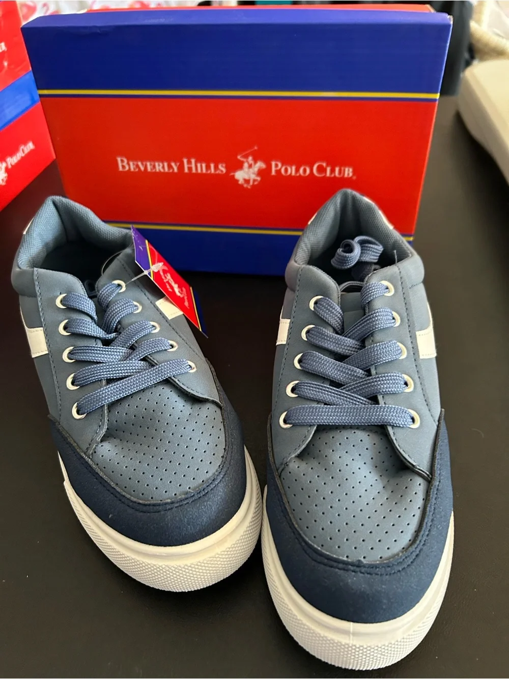 Beverly Hills Polo Club Kids Blue & Navy Lace-Up Sneakers